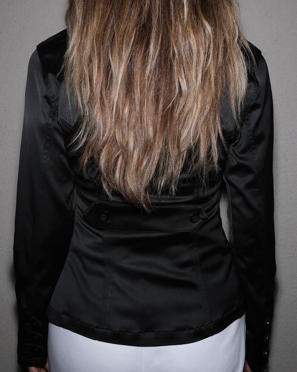Satin Jacket with Button Details
