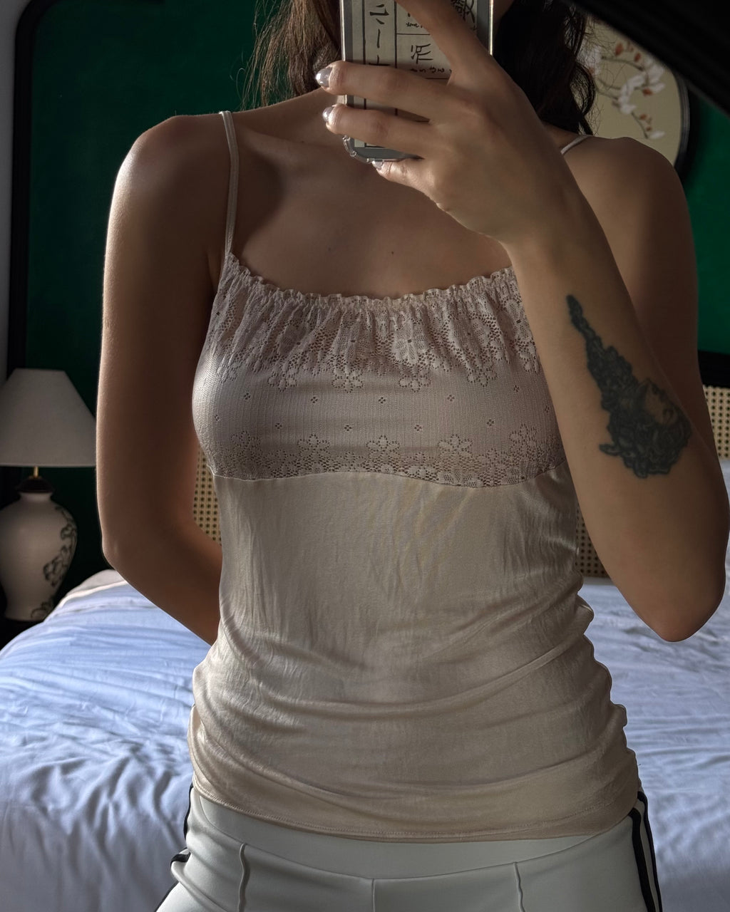 Blouse with Lace Detail on the Neckline