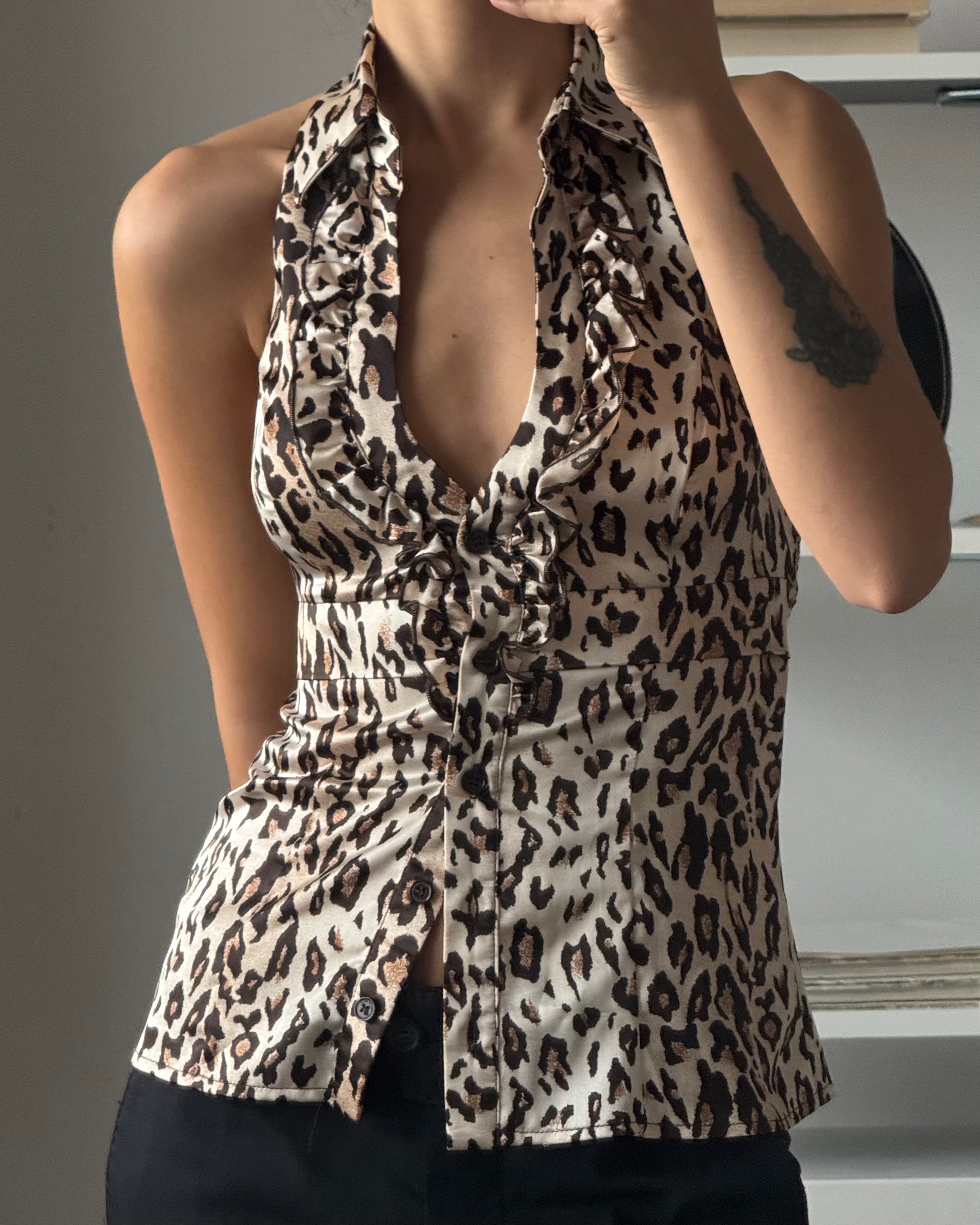 Leopard Satin Blouse
