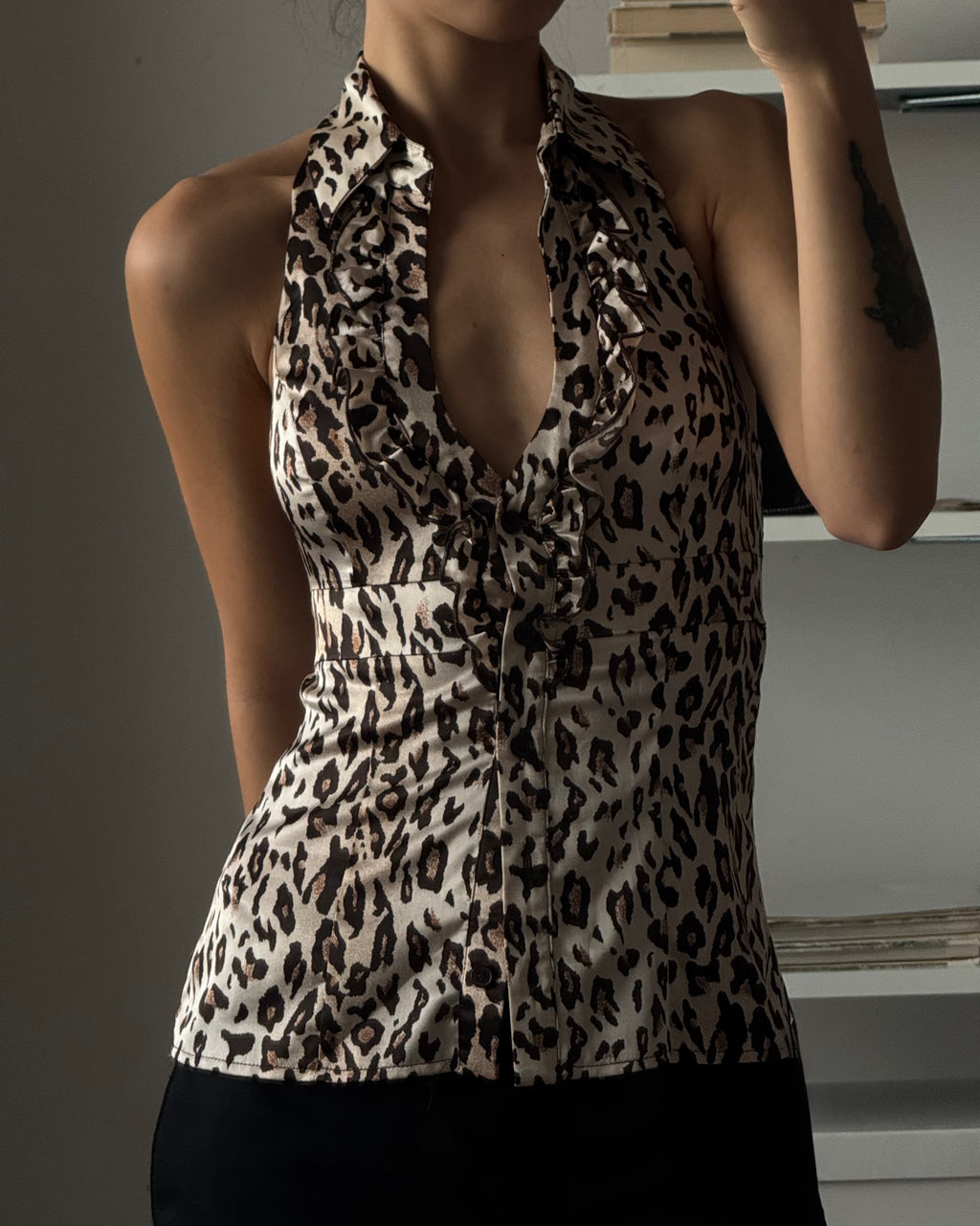 Leopard Satin Blouse