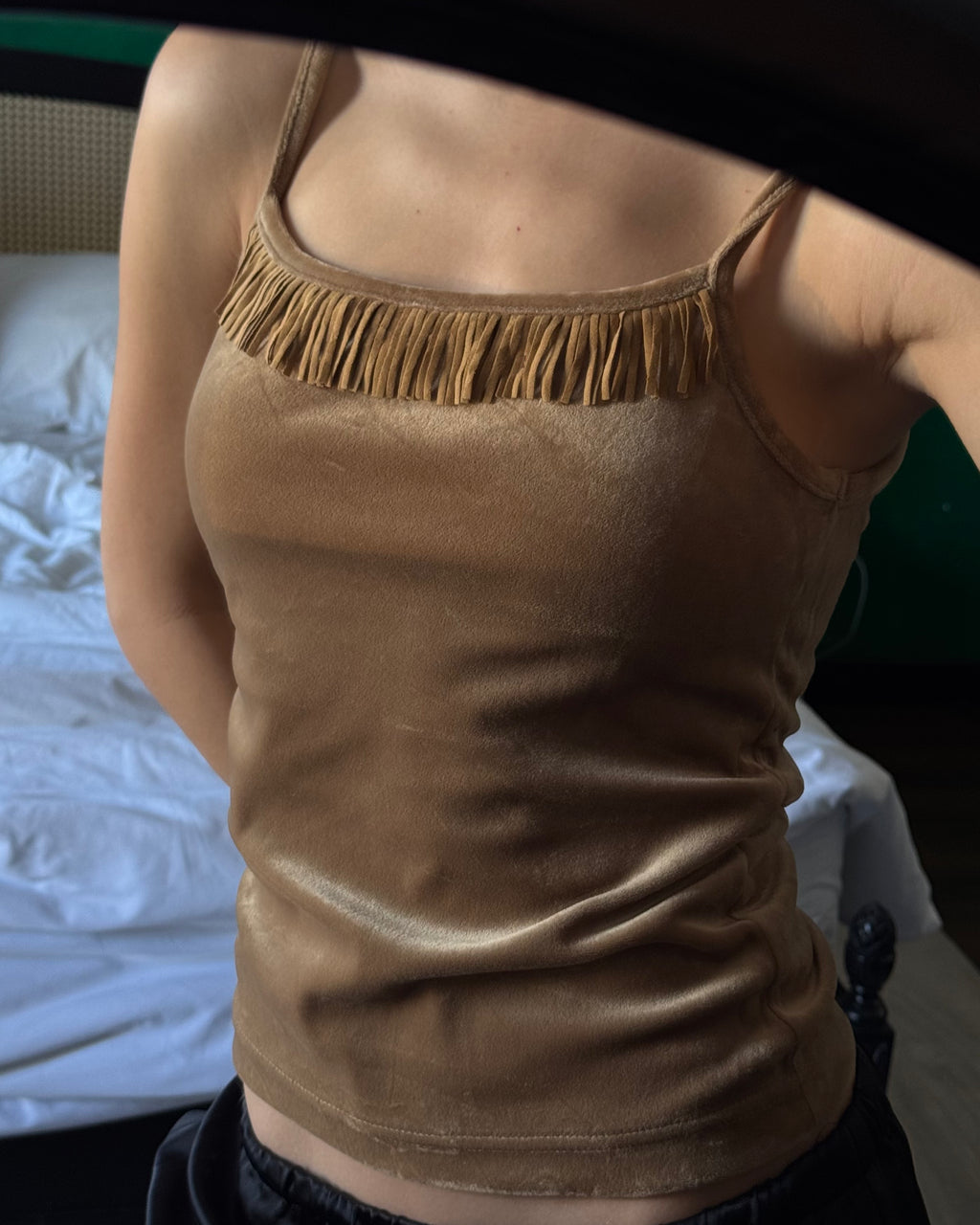 Tasseled Velvet Blouse