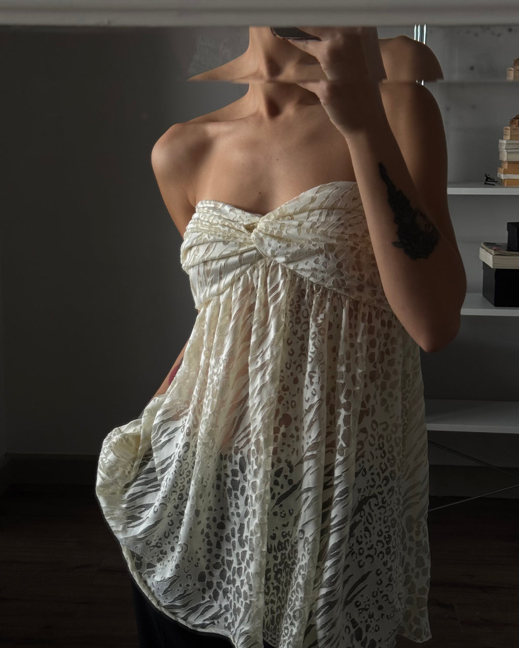 Patterned Strapless Bustier