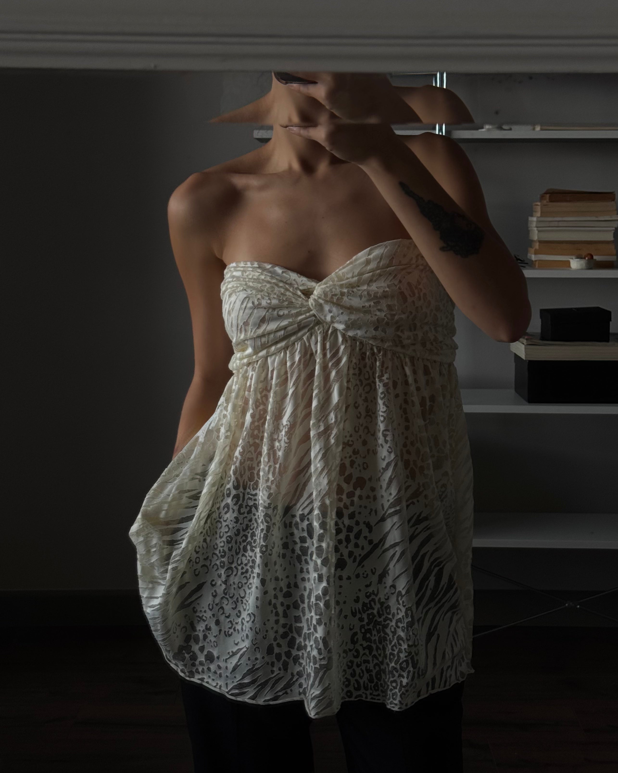 Patterned Strapless Bustier