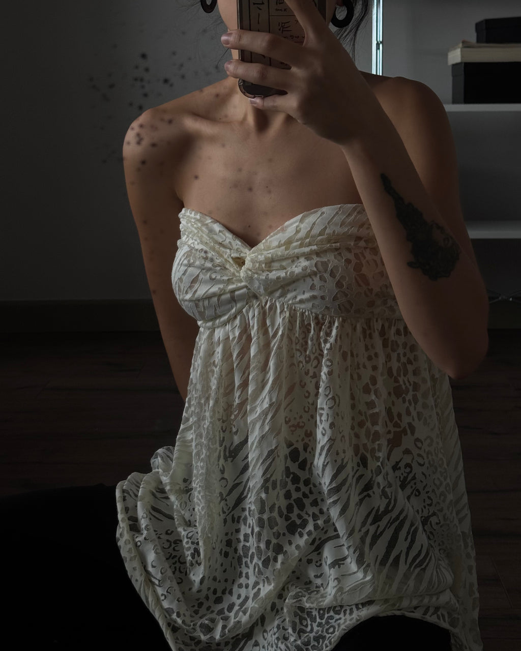 Patterned Strapless Bustier