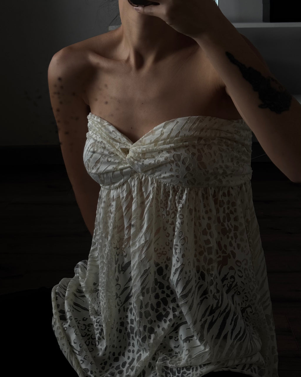 Patterned Strapless Bustier