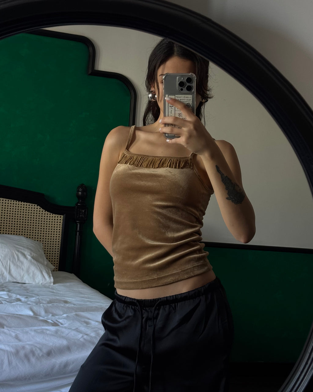 Tasseled Velvet Blouse