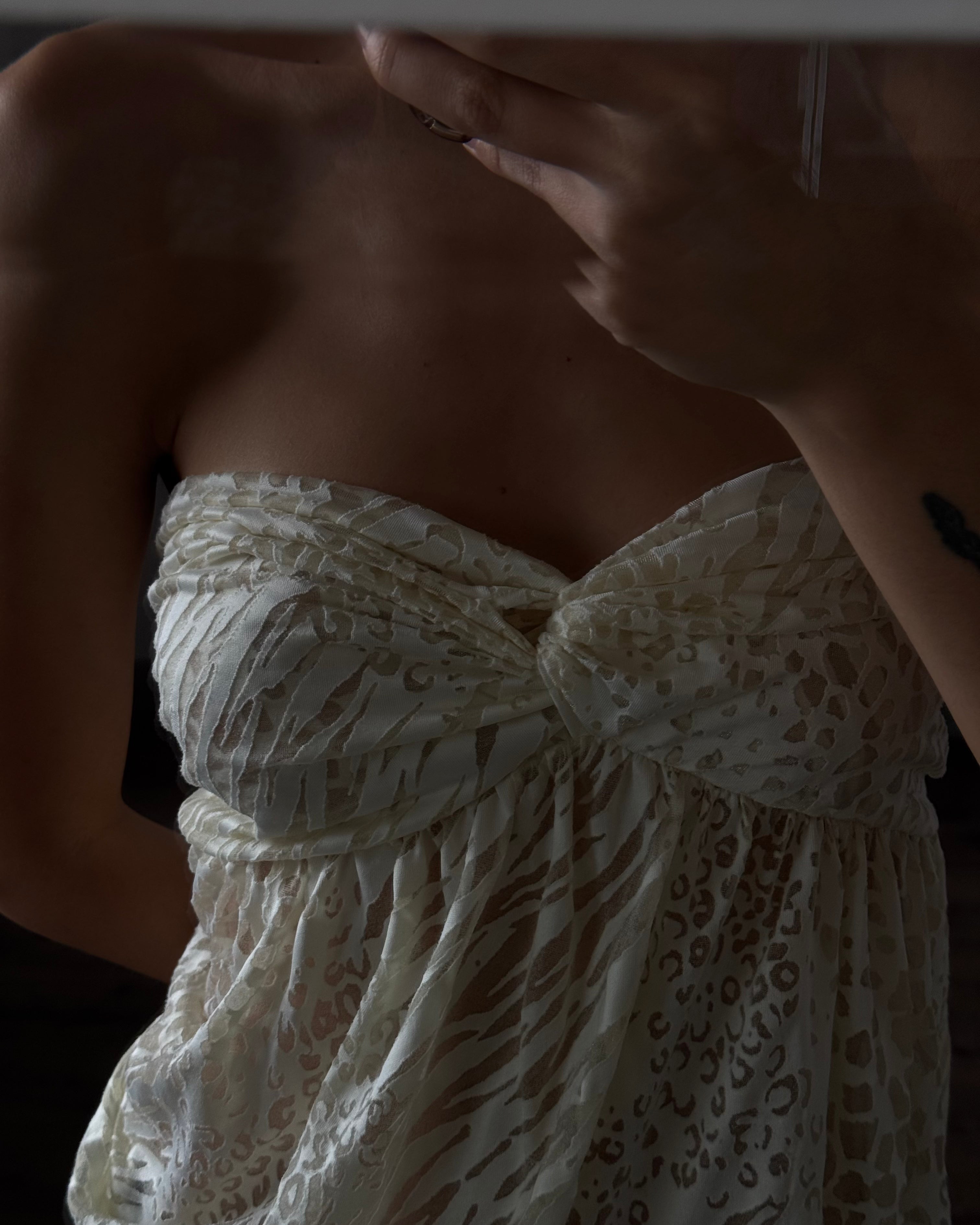 Patterned Strapless Bustier