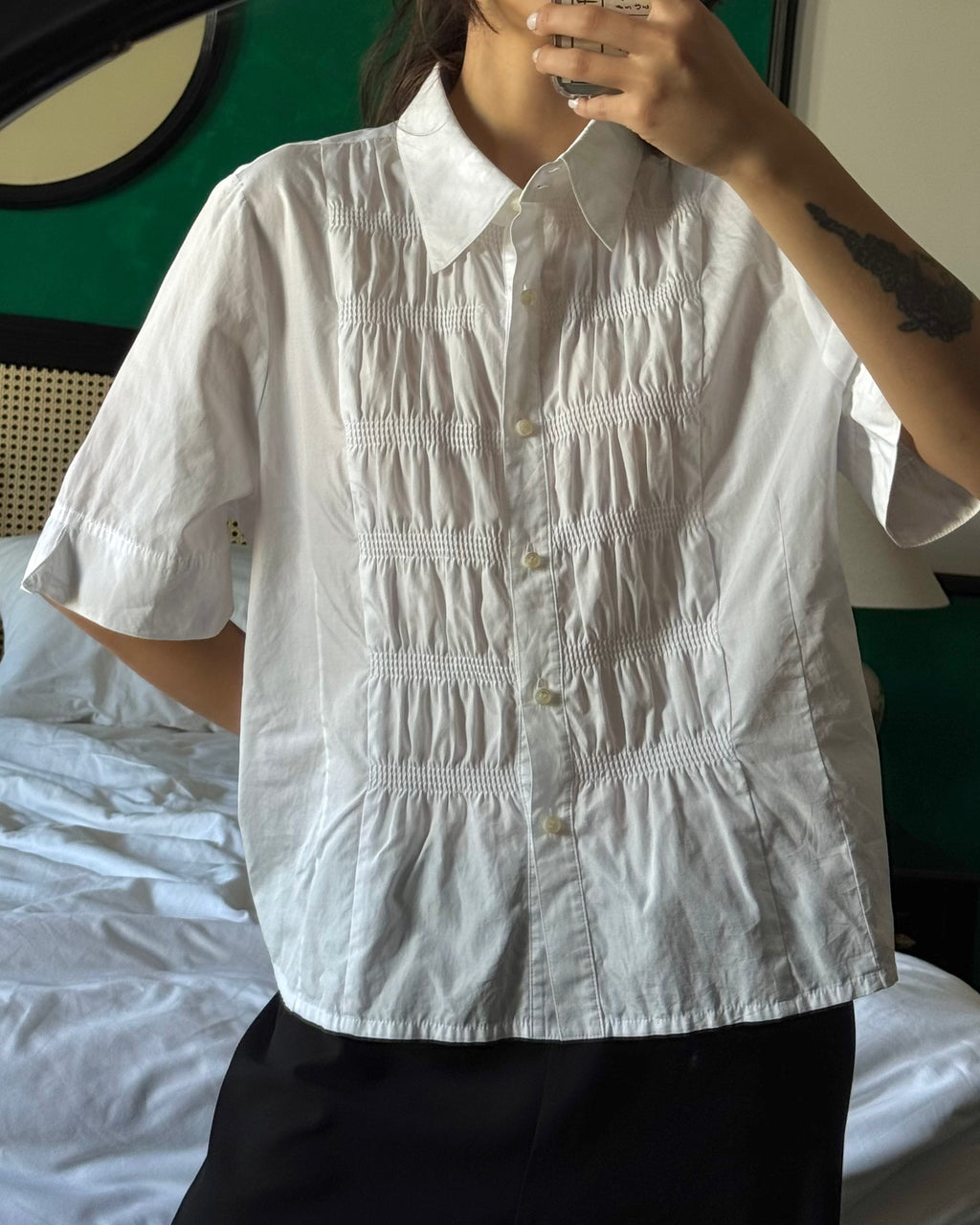 Shirt with Gathered Detail