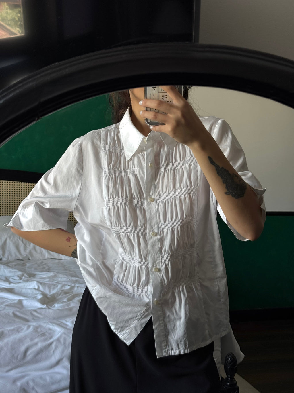 Shirt with Gathered Detail
