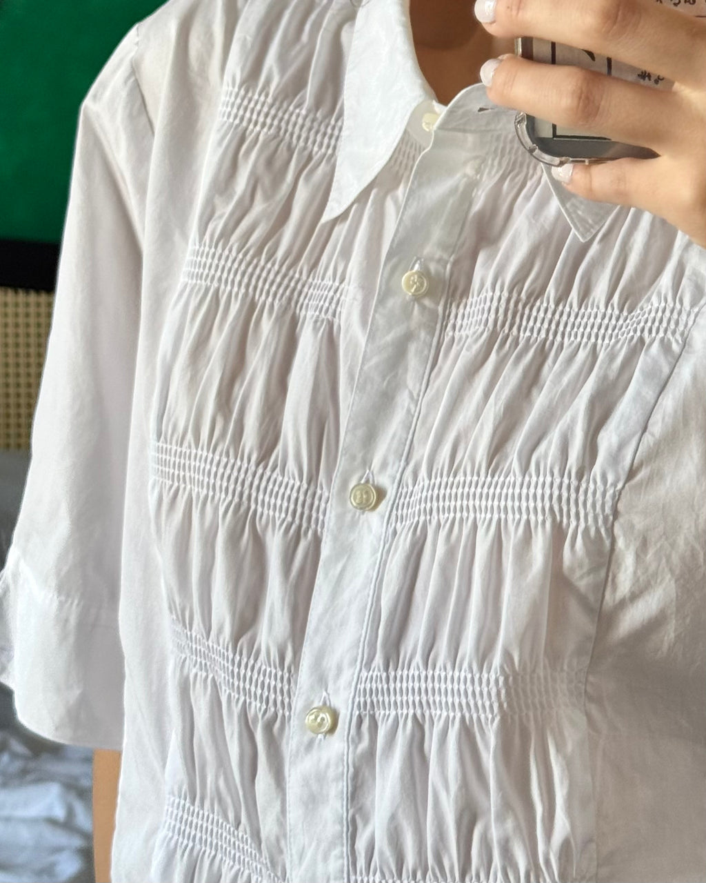Shirt with Gathered Detail