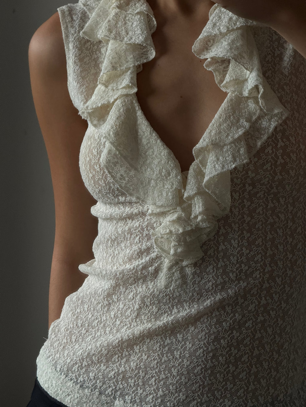 Lace Blouse with Collar Detail