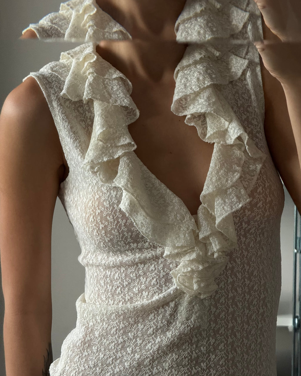 Lace Blouse with Collar Detail