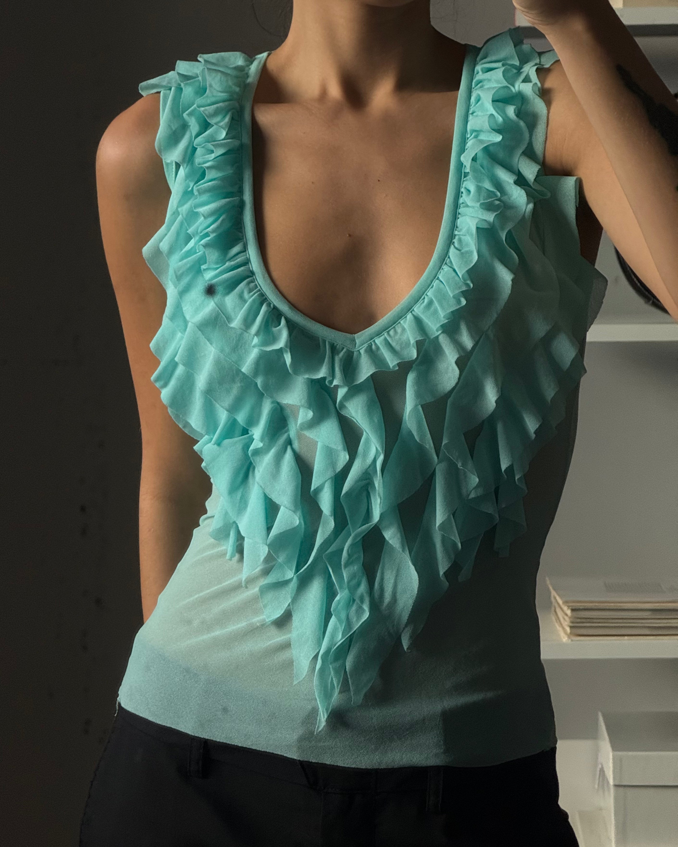 Transparent Turquoise Blouse