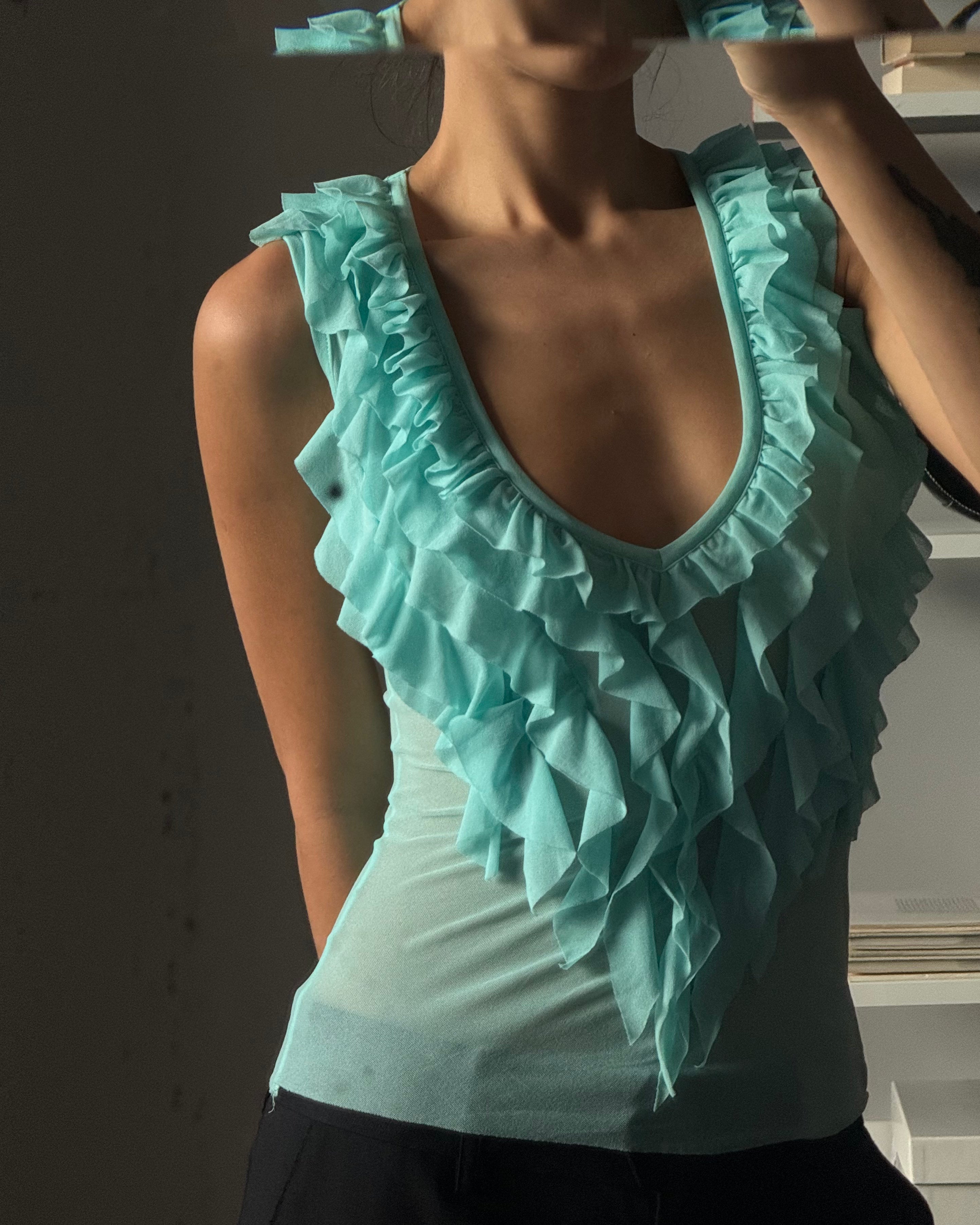 Transparent Turquoise Blouse