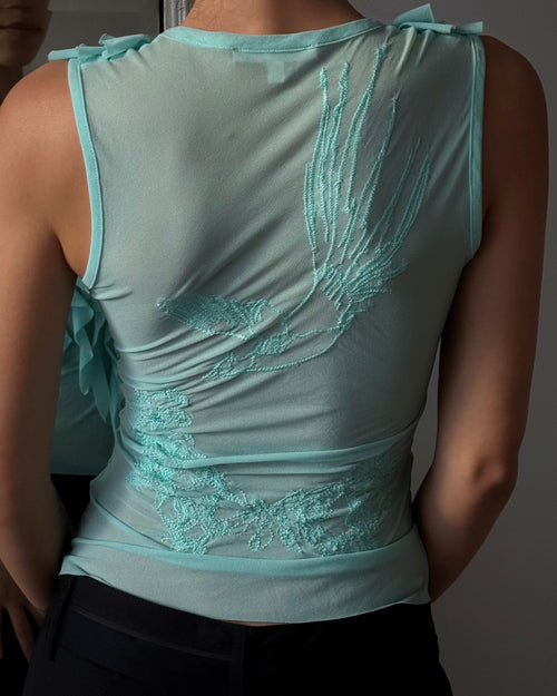 Transparent Turquoise Blouse