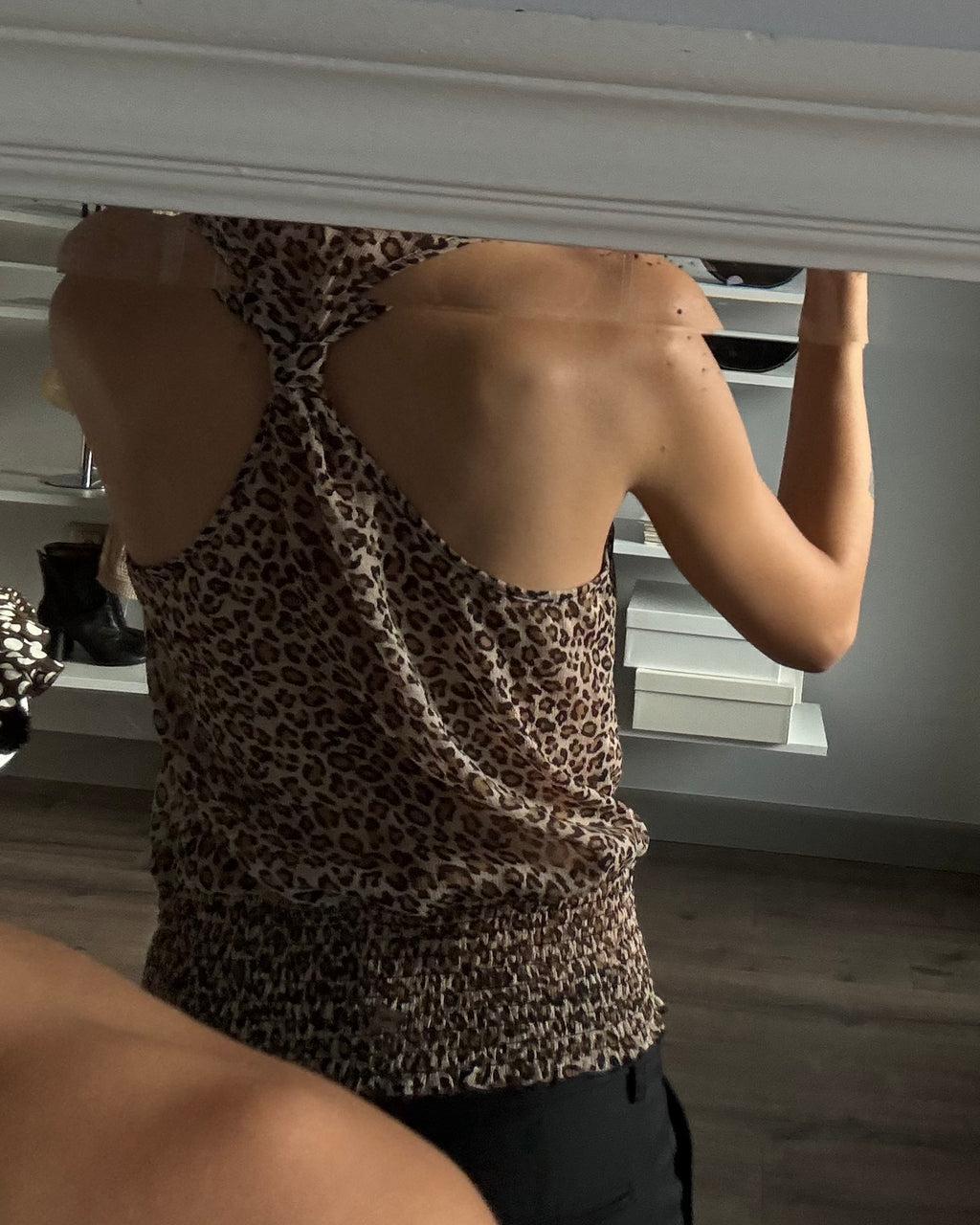 Leopard Print Transparent Blouse