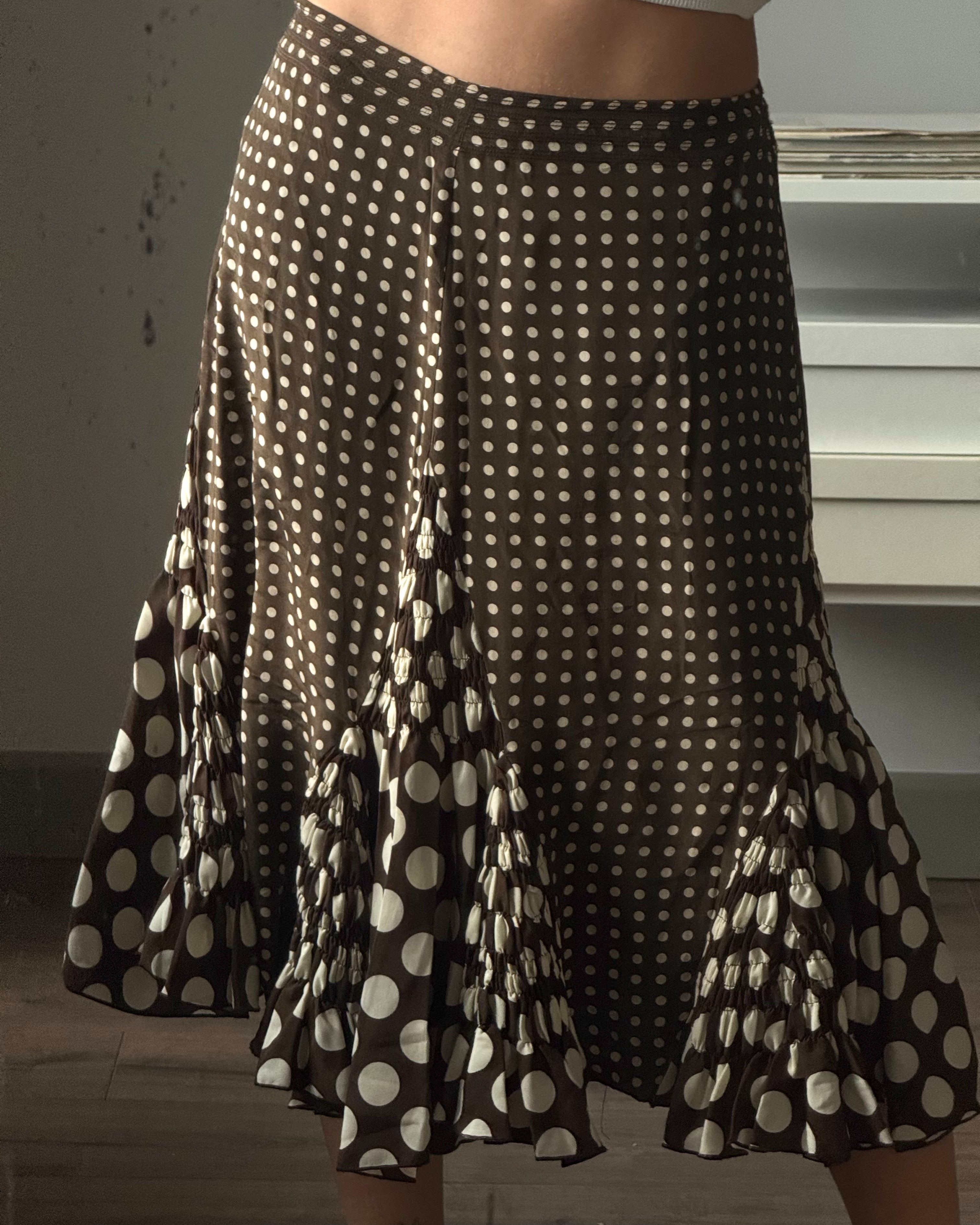 Polka Dot Silk Skirt