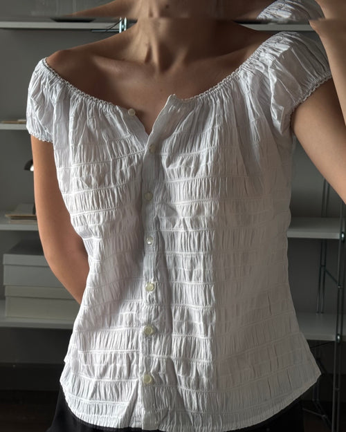 Büzgü Detaylı Kolsuz Gömlek