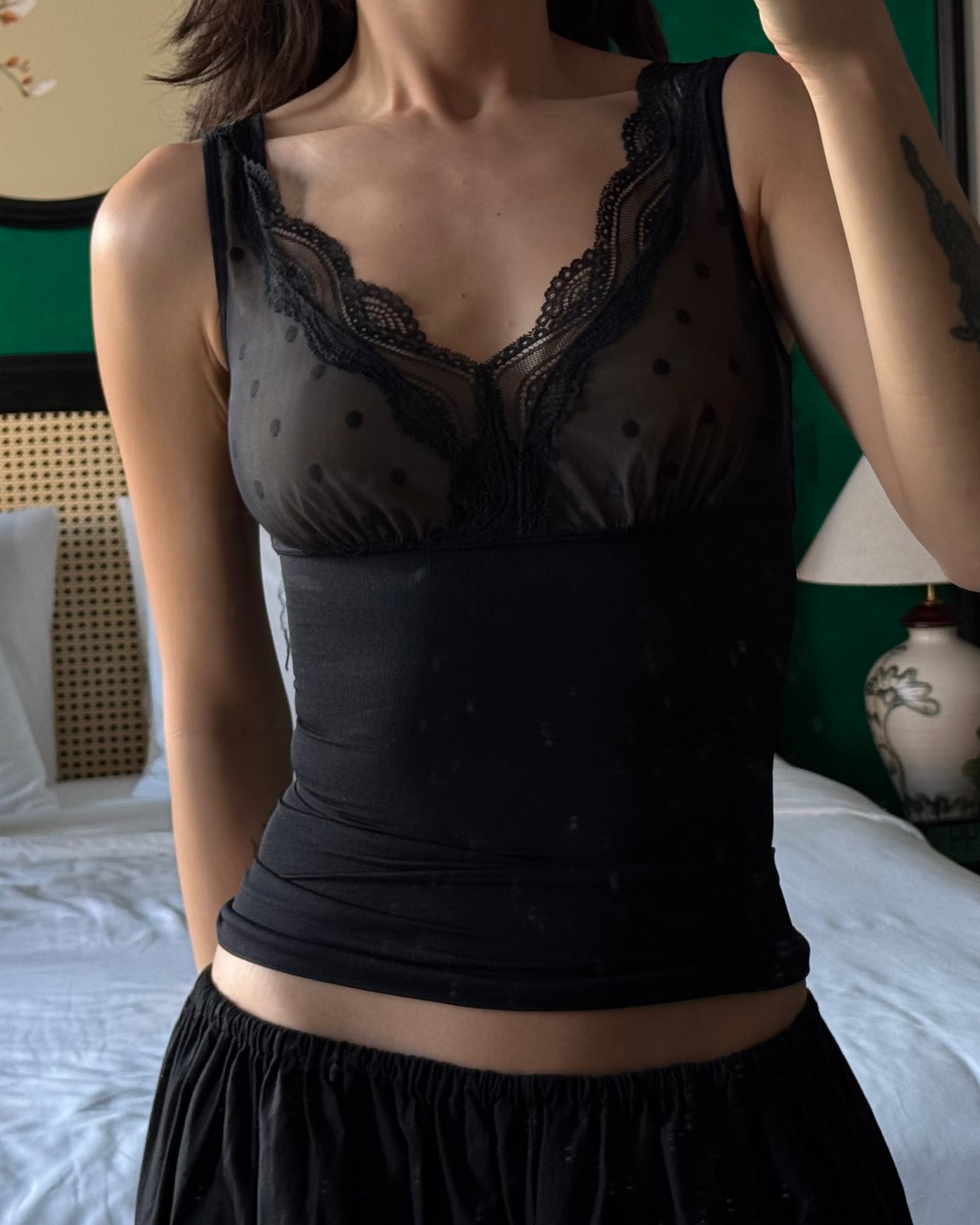 Polka Dot Patterned Bustier