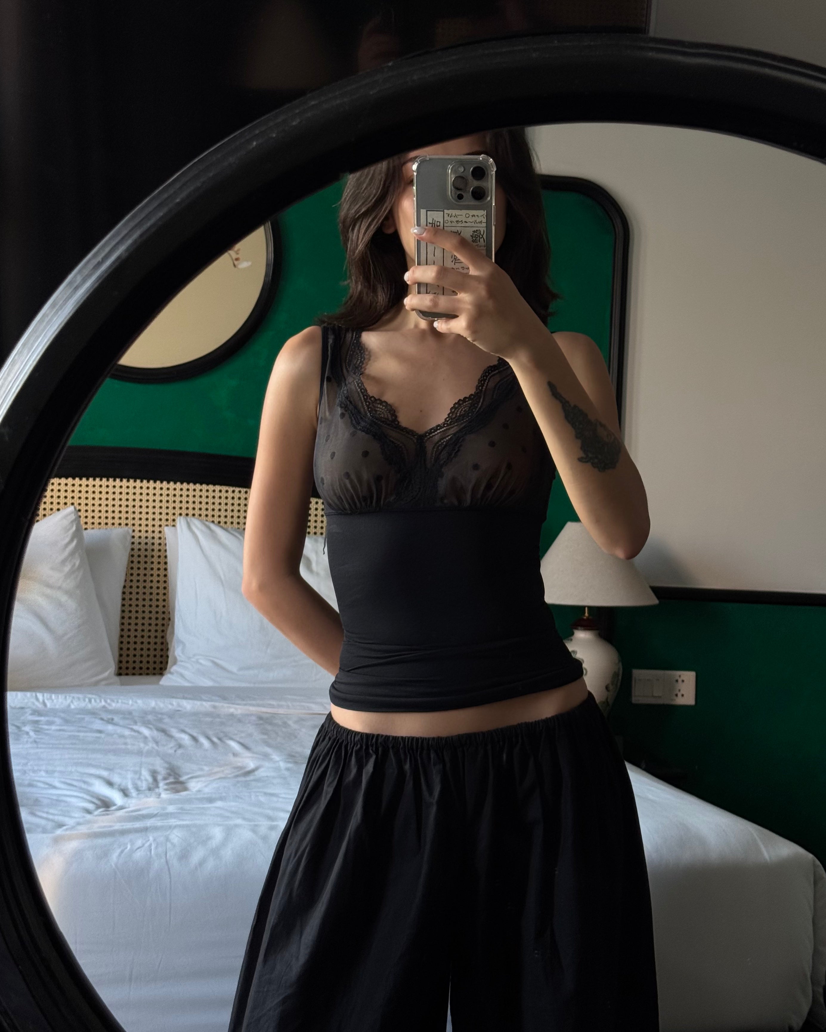 Polka Dot Patterned Bustier