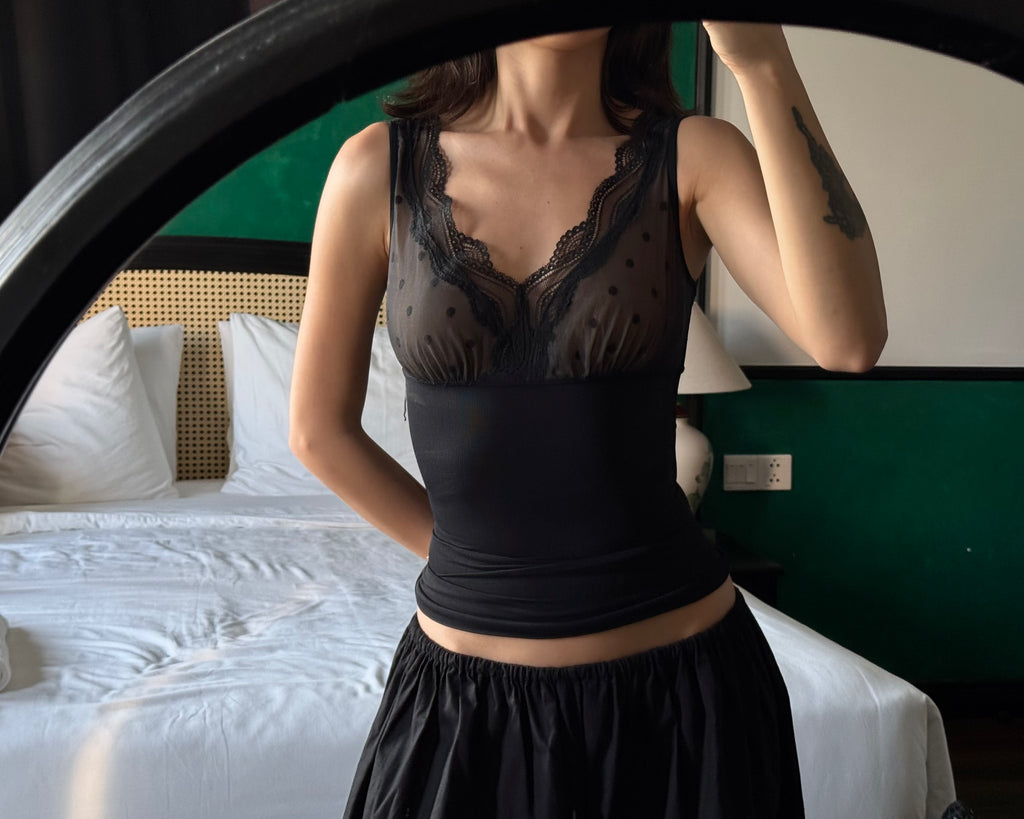 Polka Dot Patterned Bustier