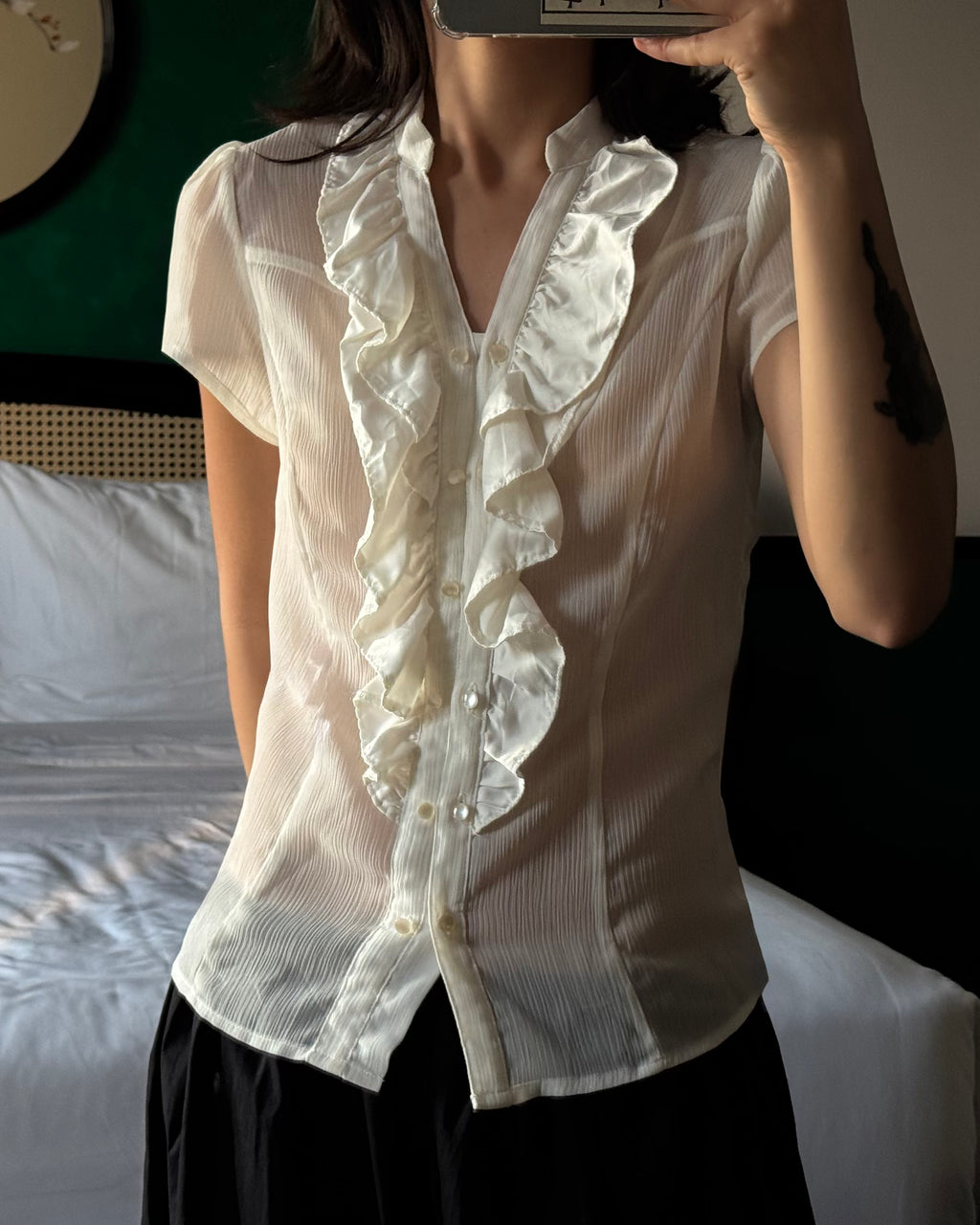 Chiffon Shirt with Collar Detail