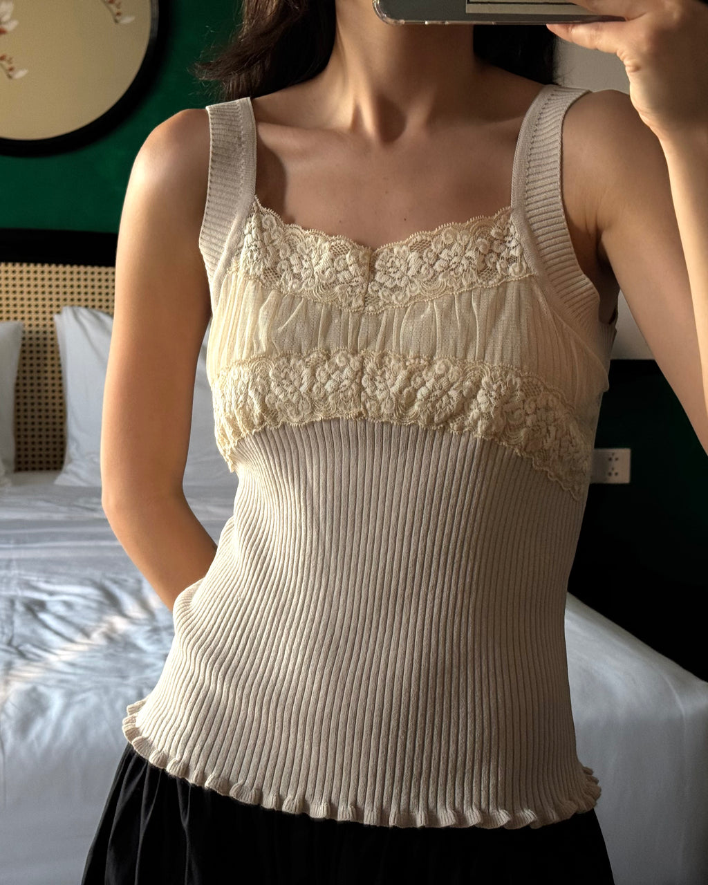 Cream Knitted Blouse