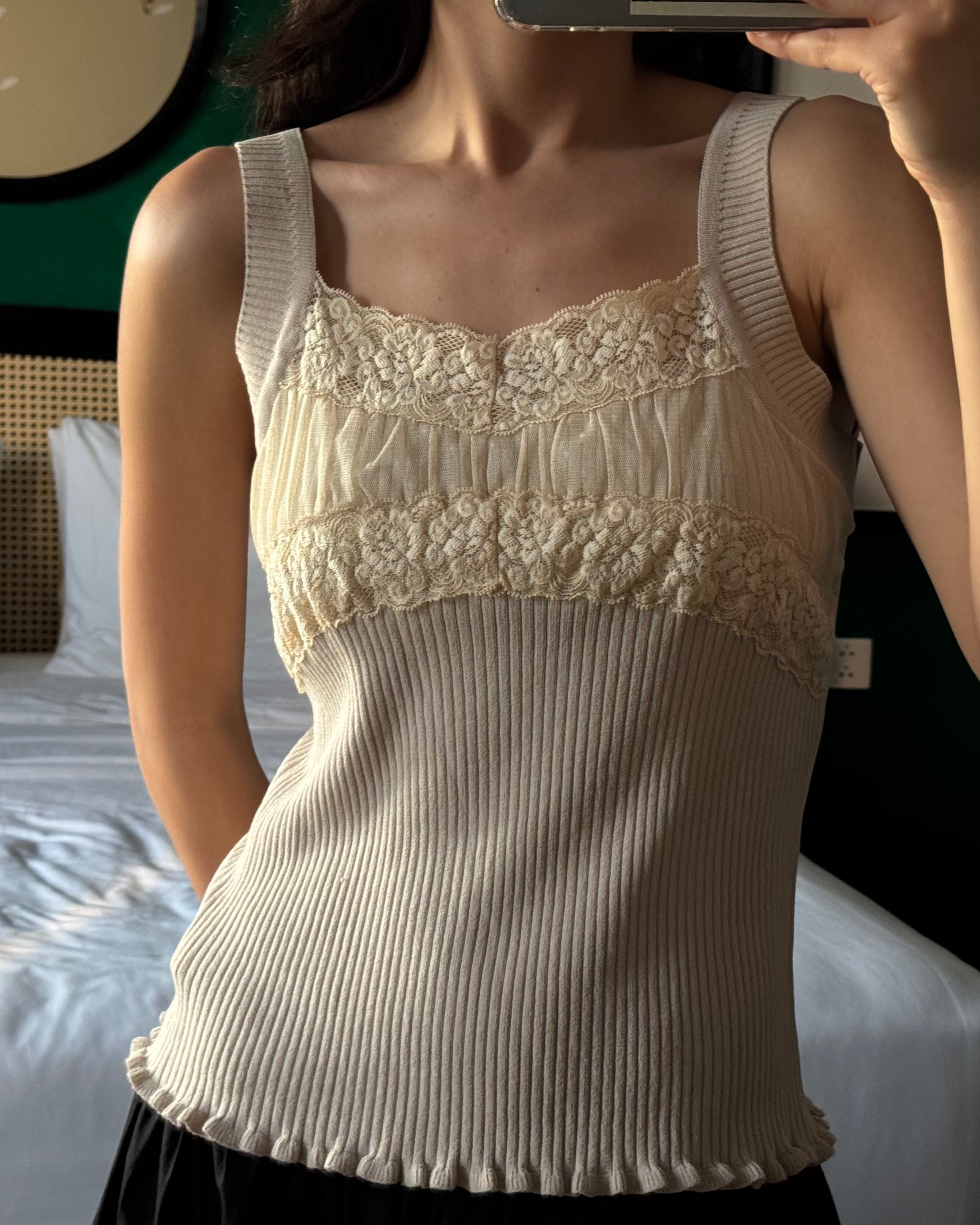 Cream Knitted Blouse