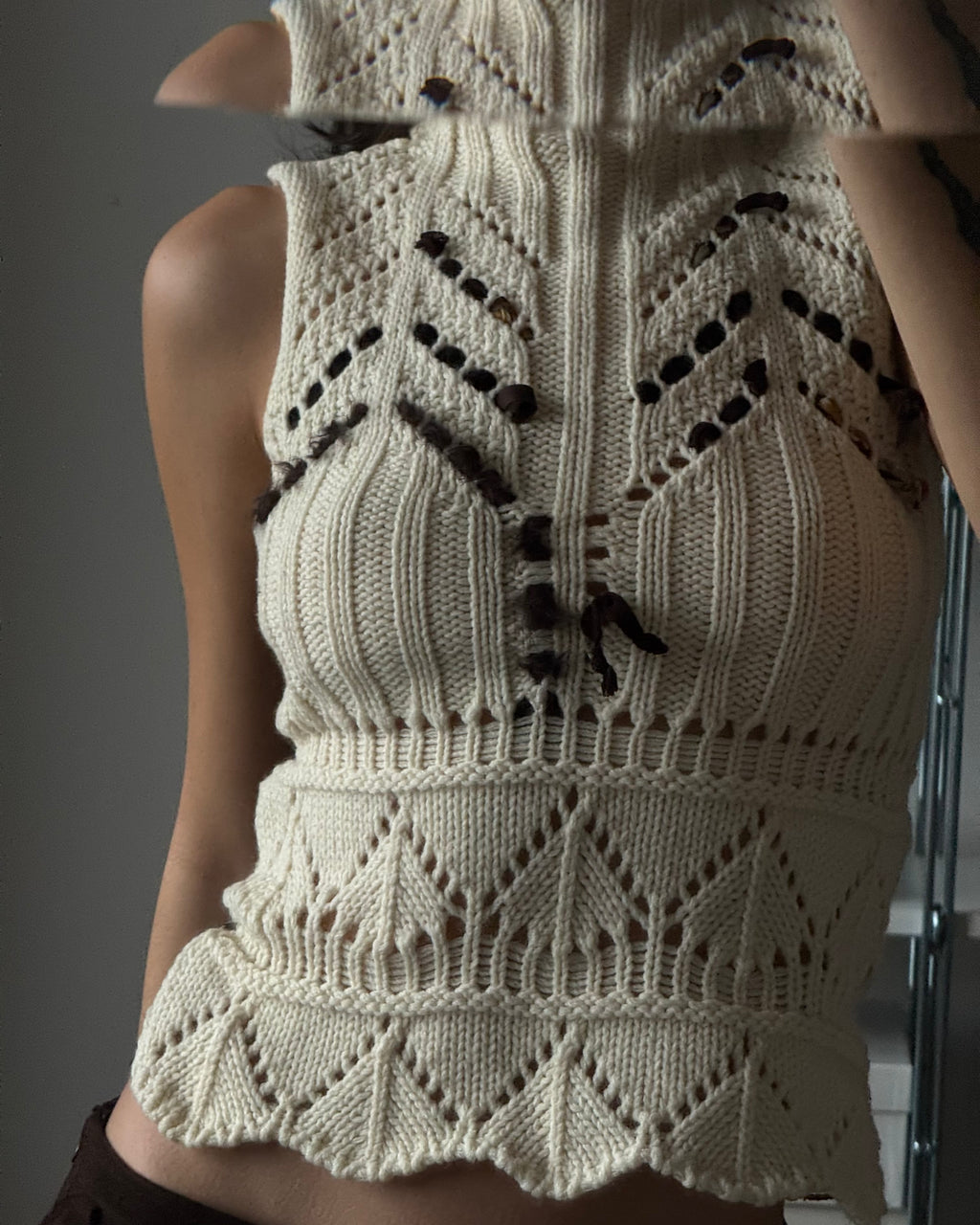 Turtleneck Short-Sleeve Sweater