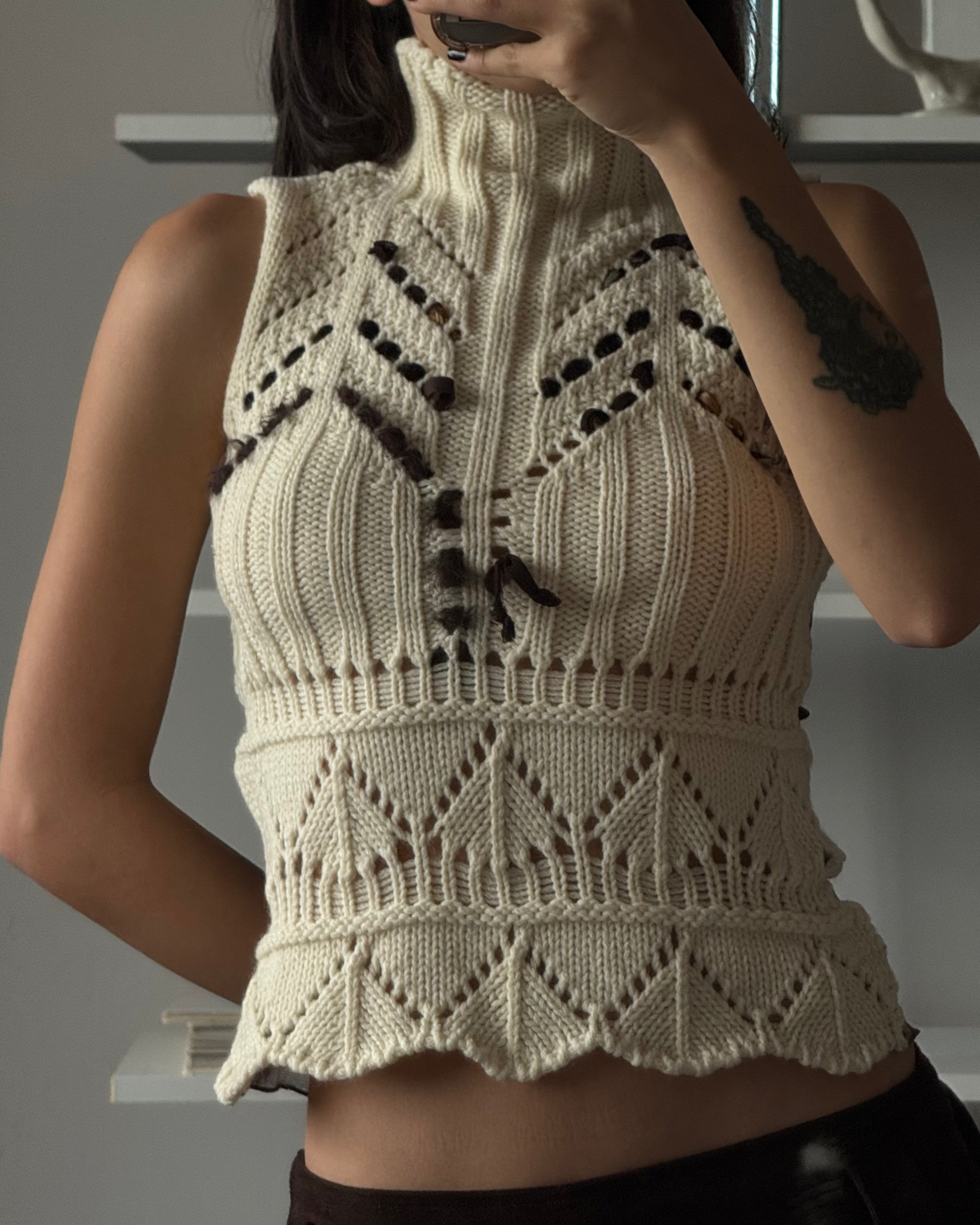 Turtleneck Short-Sleeve Sweater