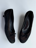 Brown Black Suede Ballerina