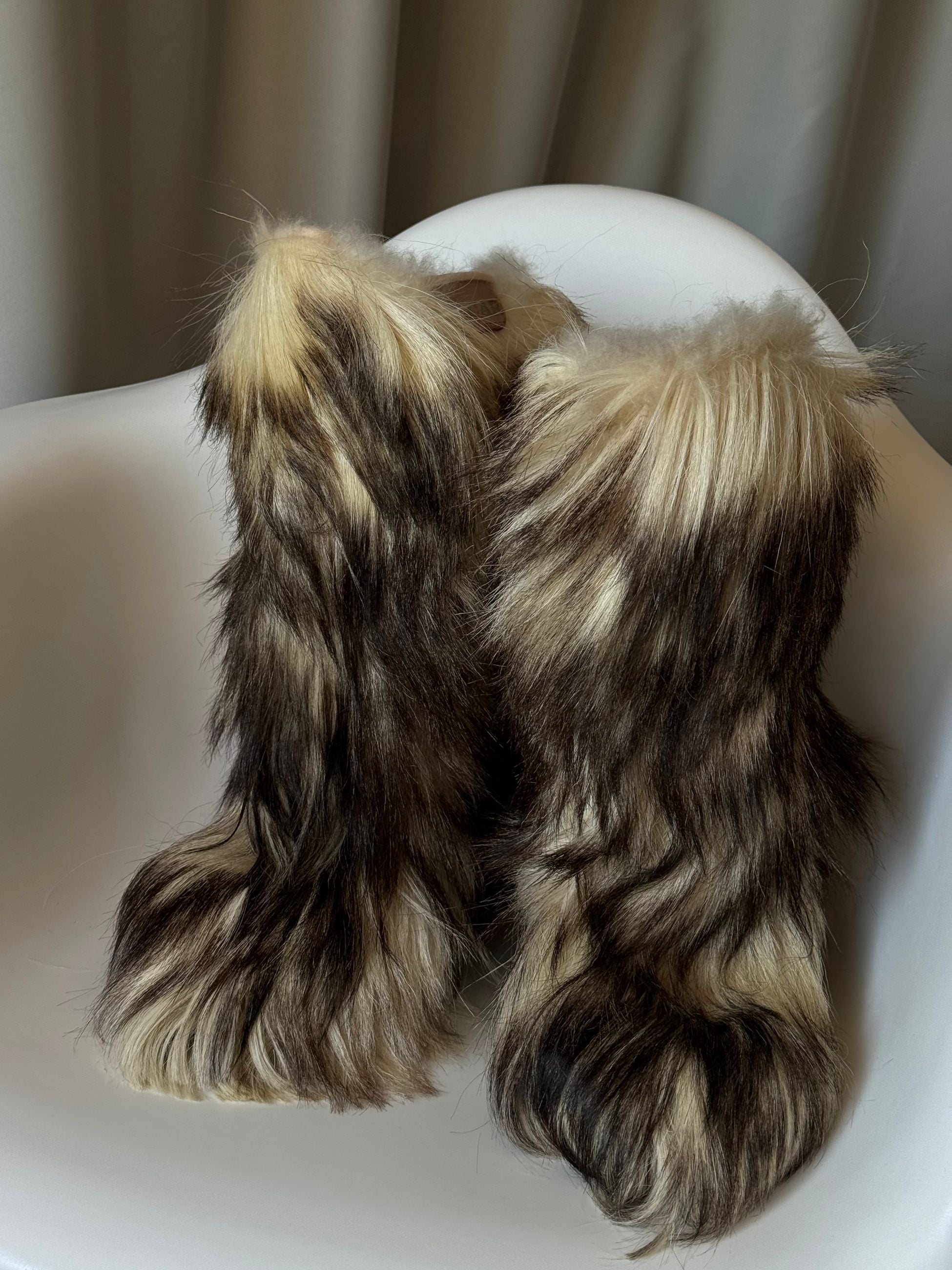 Krem-Kahve Vintage Yeti Boots