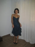 Navy Blue Silk Dress