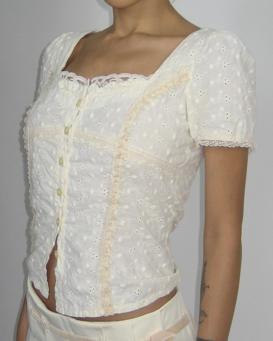 Pink Detailed Vintage Blouse