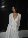 Tied White Cardigan