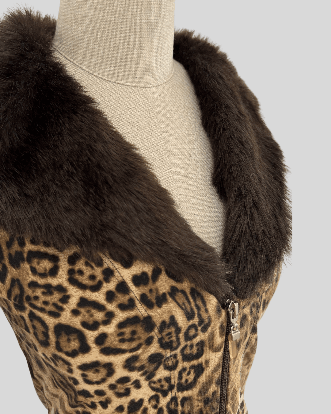 Kürk Detaylı Leopar Hırka