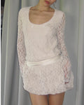 Lace Balloon Skirt Dress