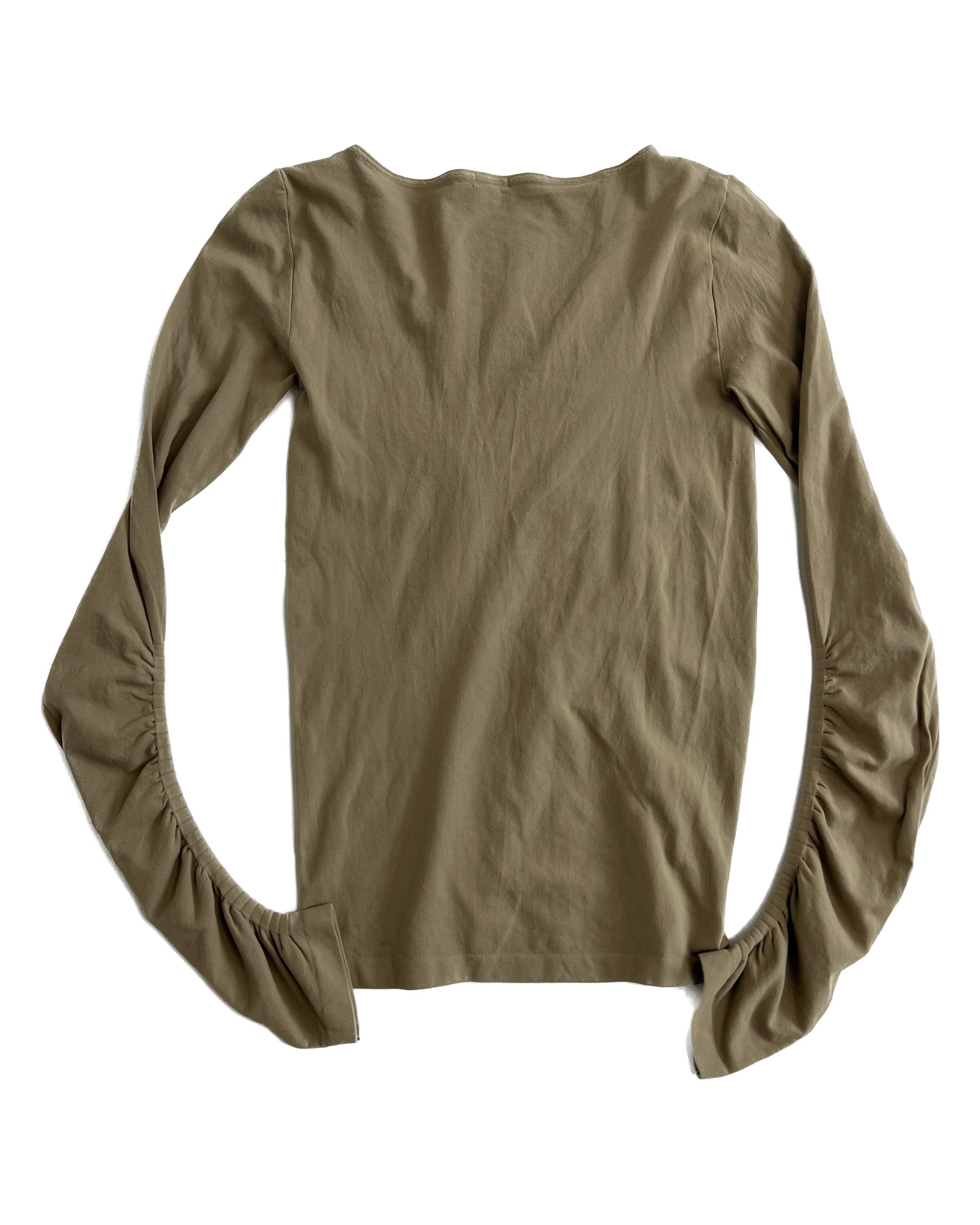 Diagonal Zippered Gathered Blouse