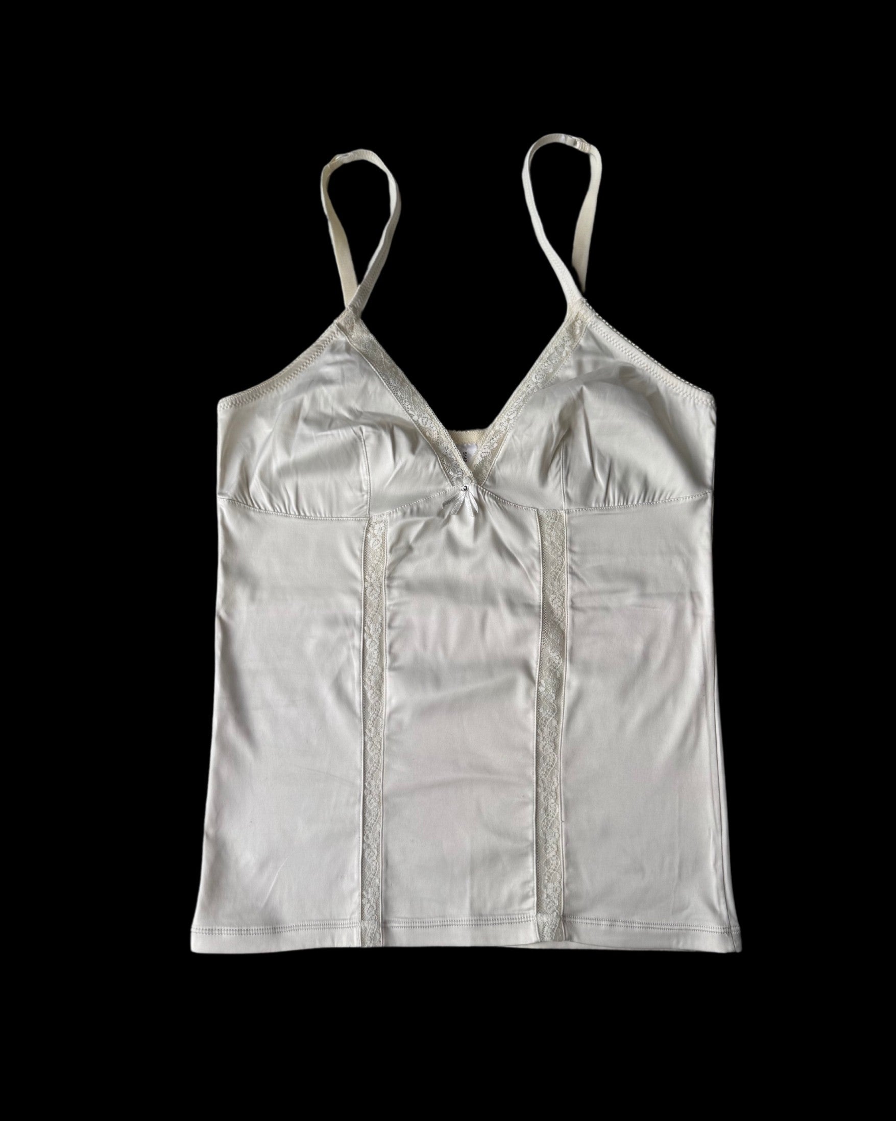 Satin Ecru Strap Top