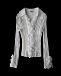 Chiffon Blouse with Collar and Sleeve Details
