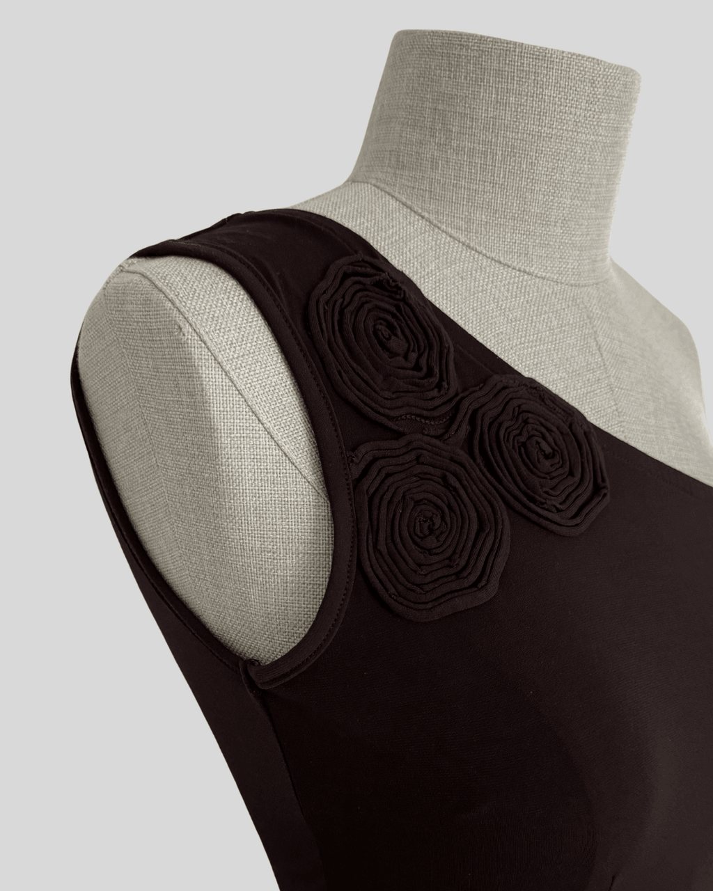 One-Shoulder Brown Dress