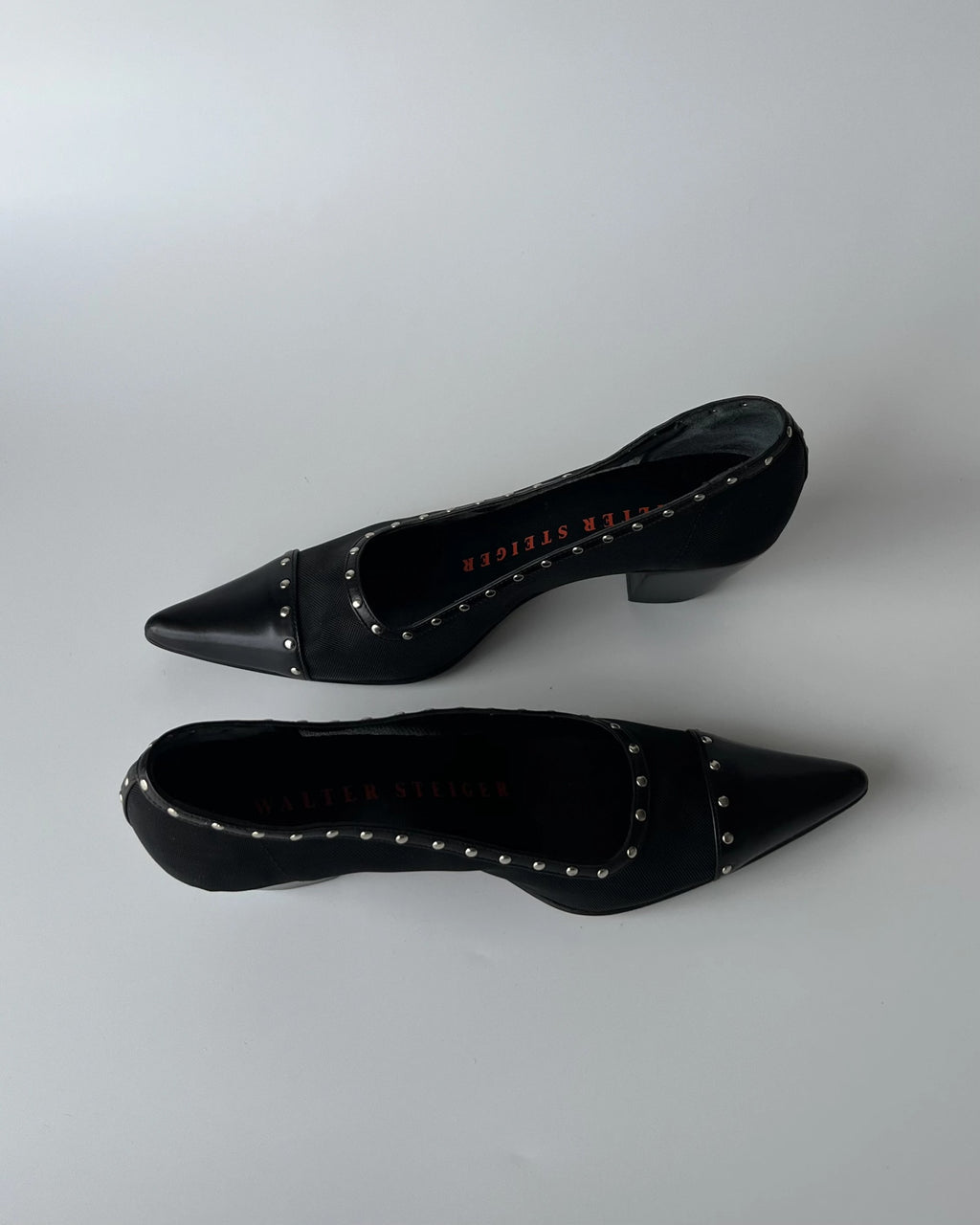 Black High Heel Shoes with Stud Detail