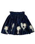 Embroidered Detailed Velvet Skirt