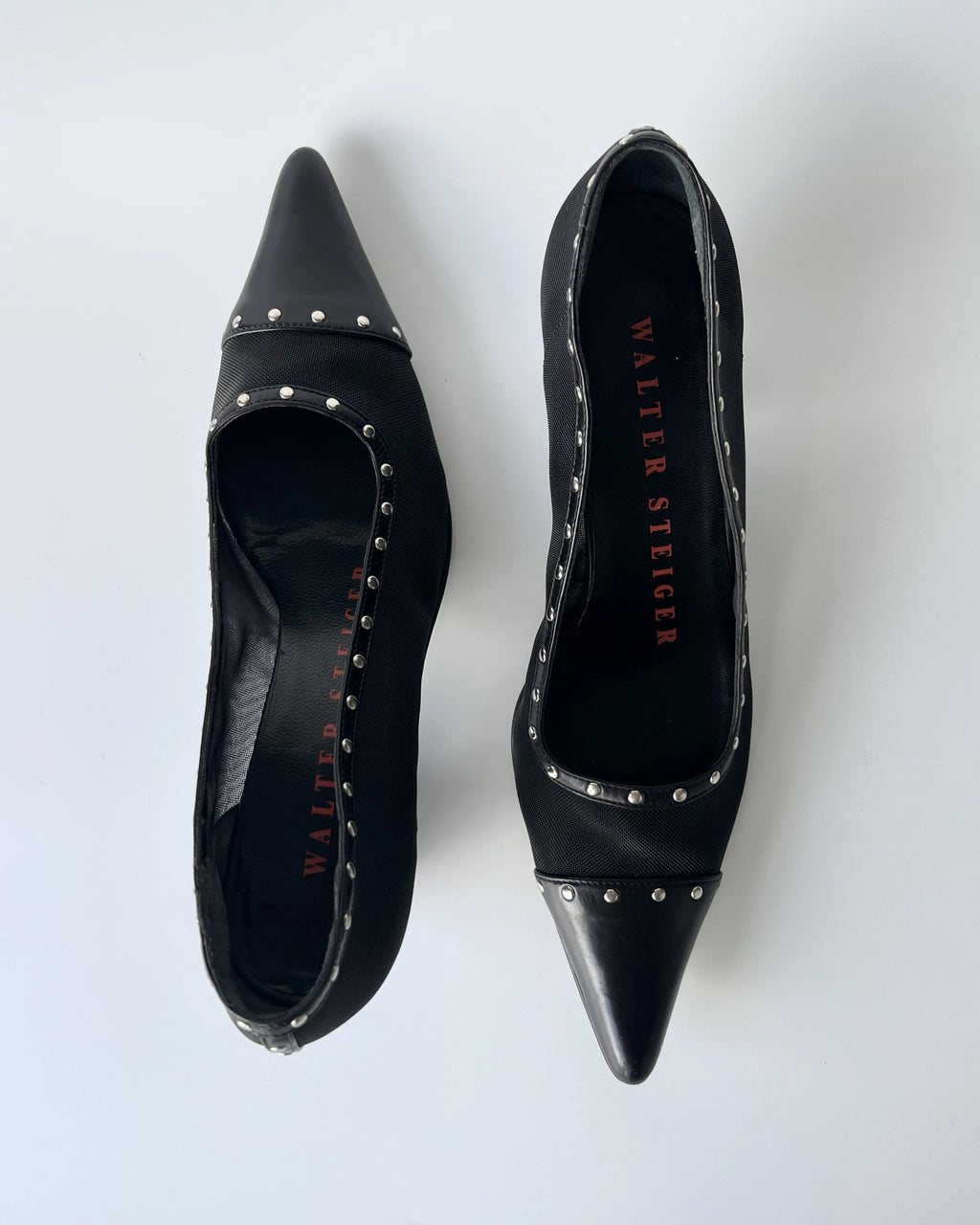 Black High Heel Shoes with Stud Detail