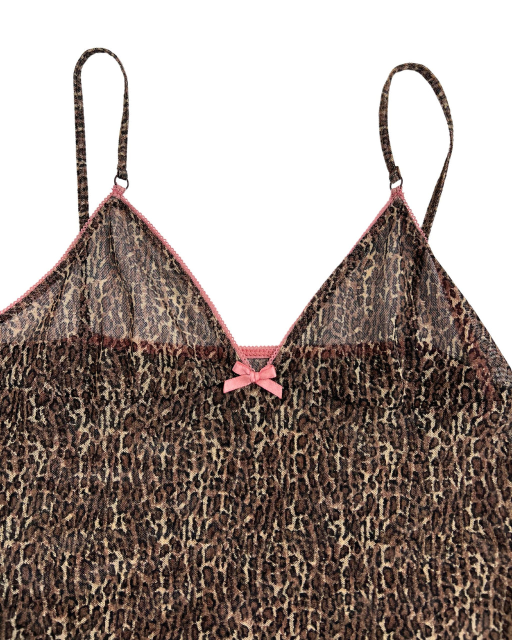 Leopard Patterned Vintage Transparent Blouse