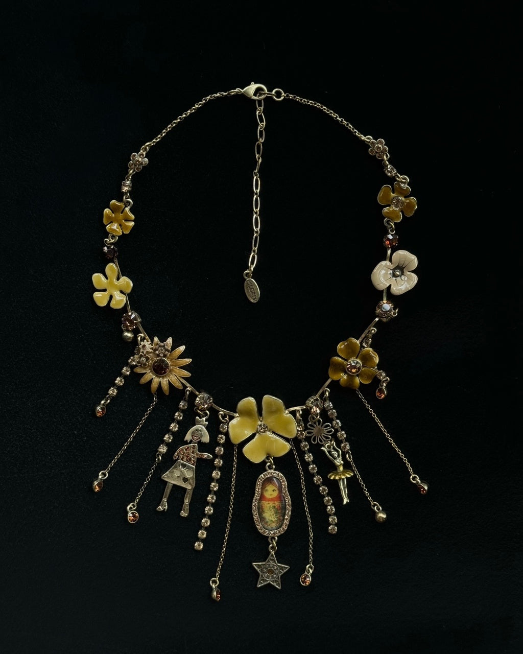 Pilgrim Çiçekli Gold Kolye