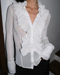 Chiffon Shirt with Ruffle Detail