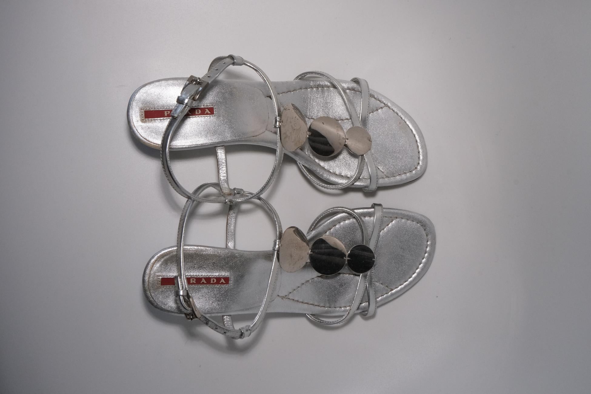Prada Gümüş Sandalet