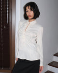 Cream Shirt with Pearl Details