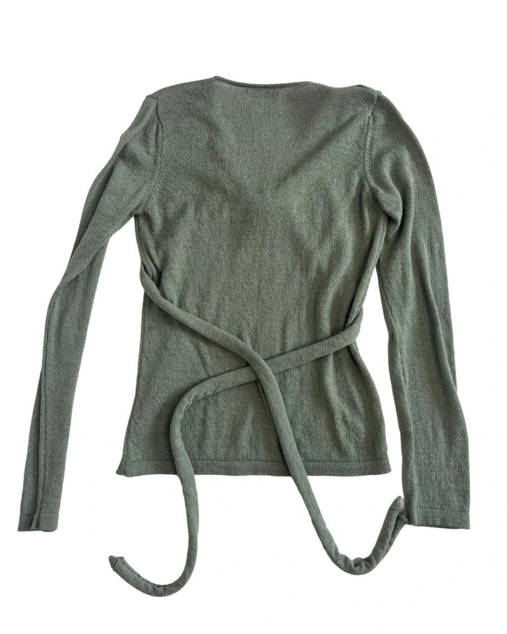 Green Sweater with Rose Details